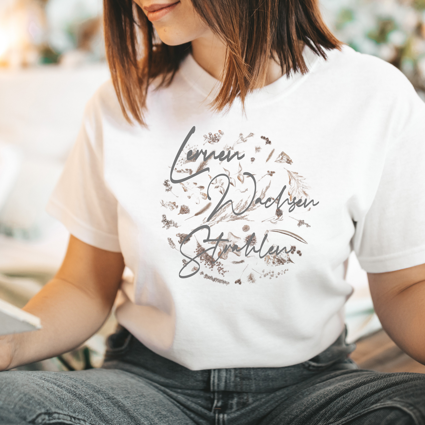 T-Shirt Lernen Wachsen Strahlen