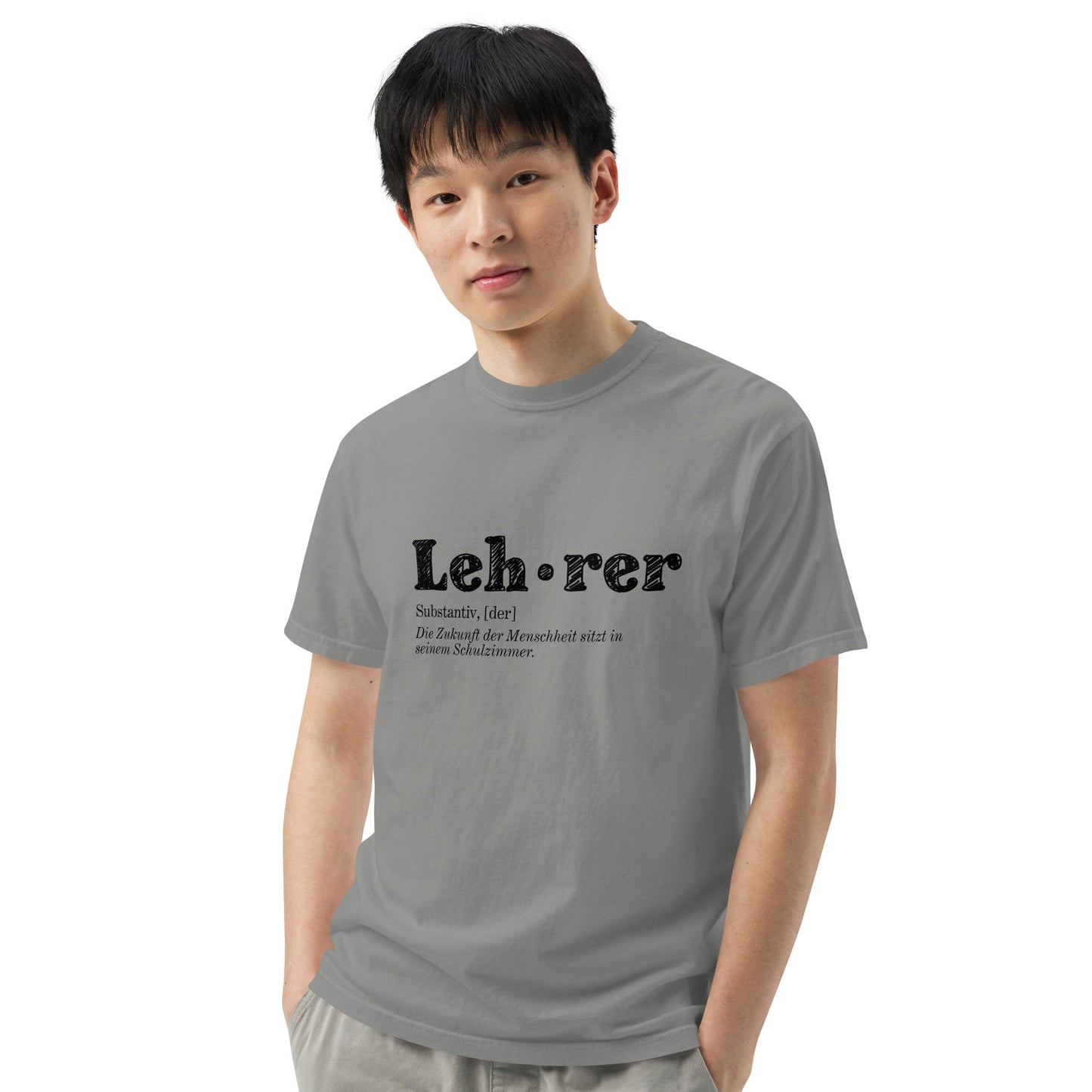 Schweres textilgefärbtes Unisex-T-Shirt Lehrer