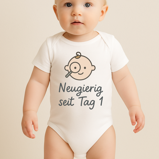 Baby Strampler Neugierig Seit Tag 1