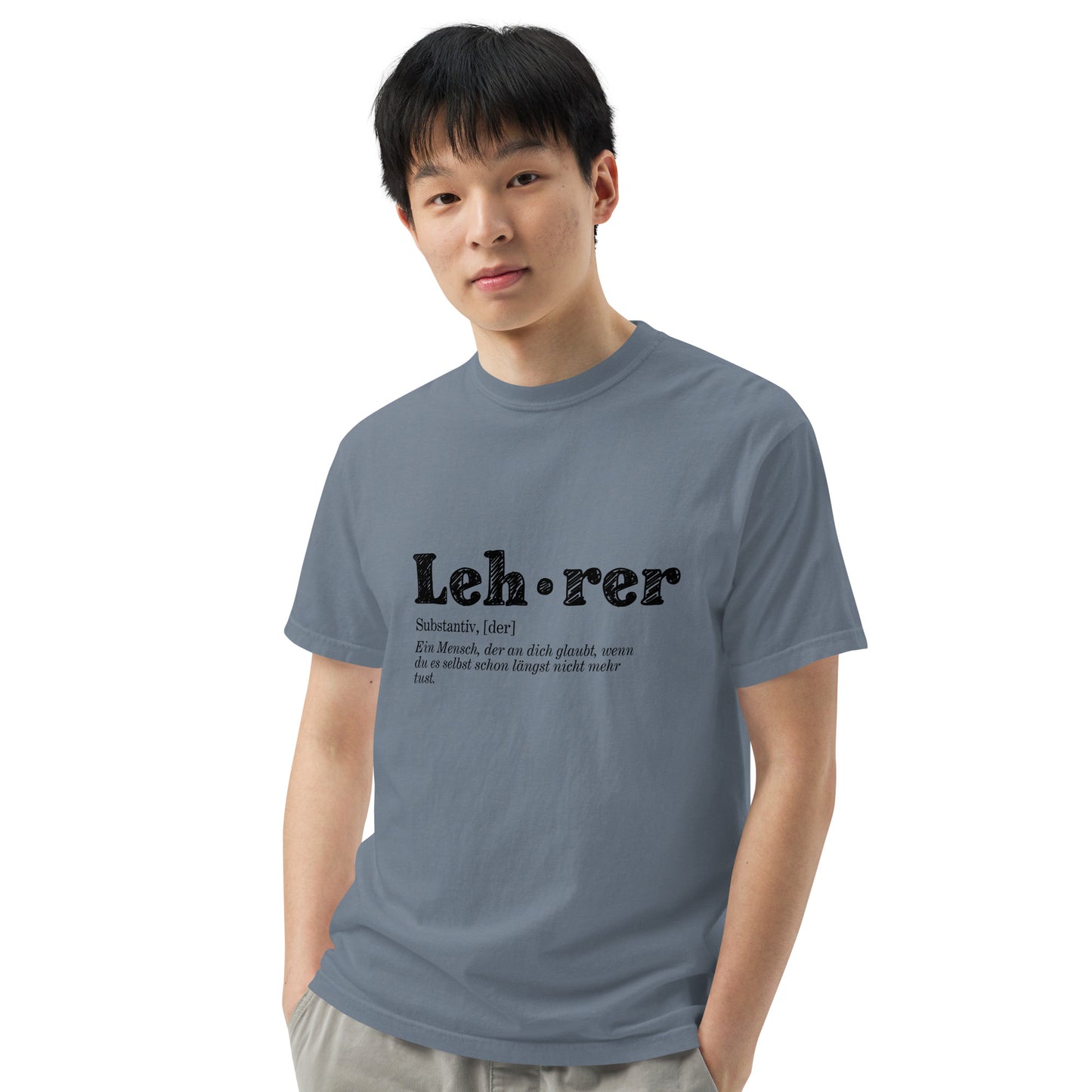 Schweres textilgefärbtes Unisex-T-Shirt Lehrer