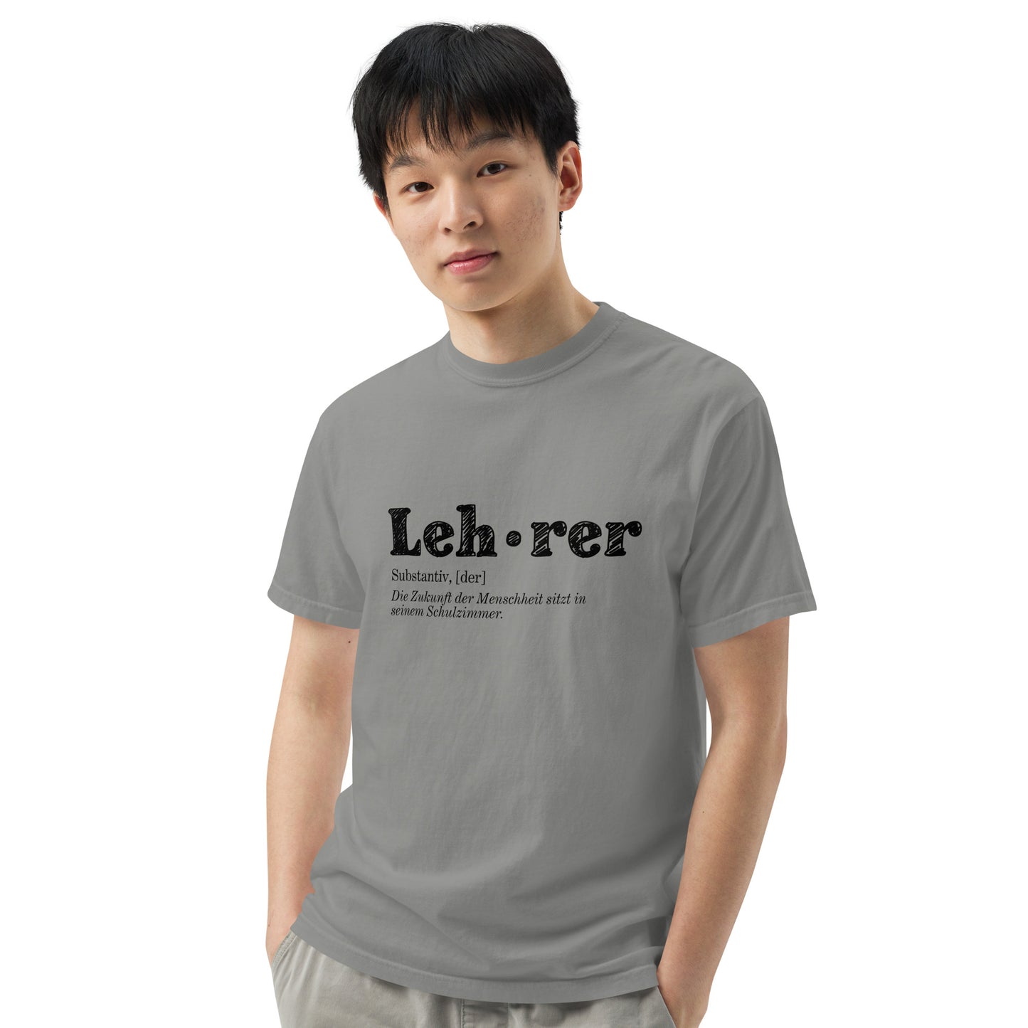 Schweres textilgefärbtes Unisex-T-Shirt Lehrer