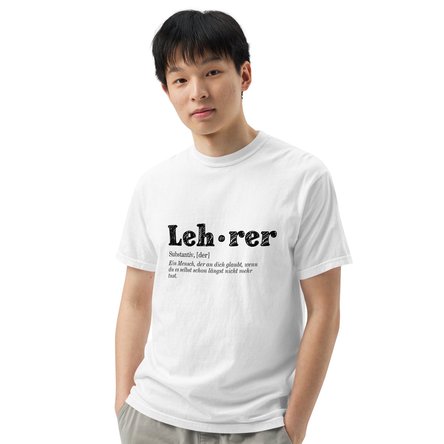 Schweres textilgefärbtes Unisex-T-Shirt Lehrer